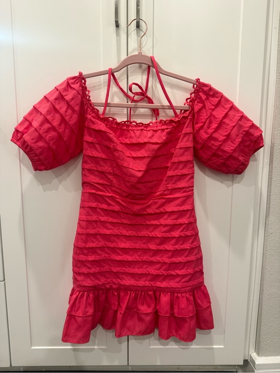 Dresses & Skirts - Flamingo Pink Puff Sleeve Dress